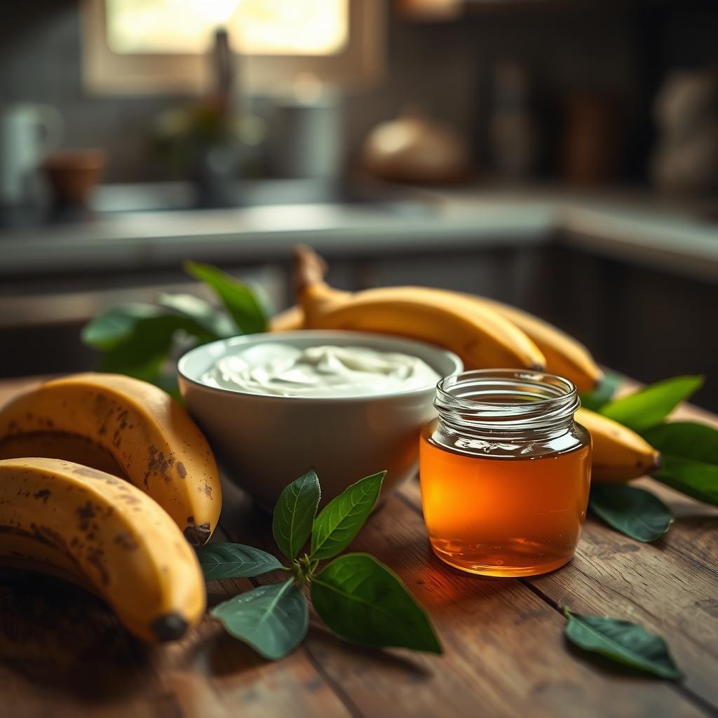 ماسک مو موز و عسل برای موهای خشک