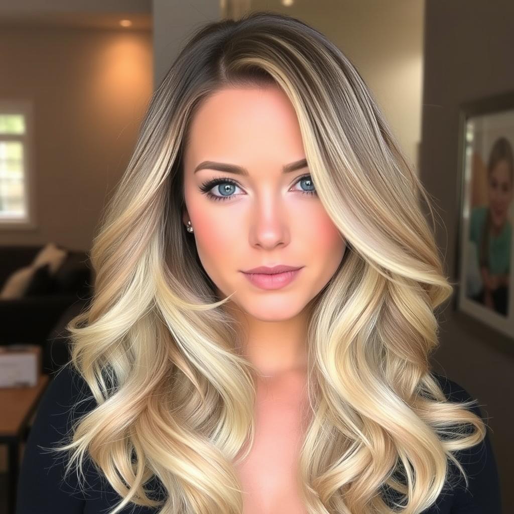 مدل موهای بلند مناسب صورت مربعی