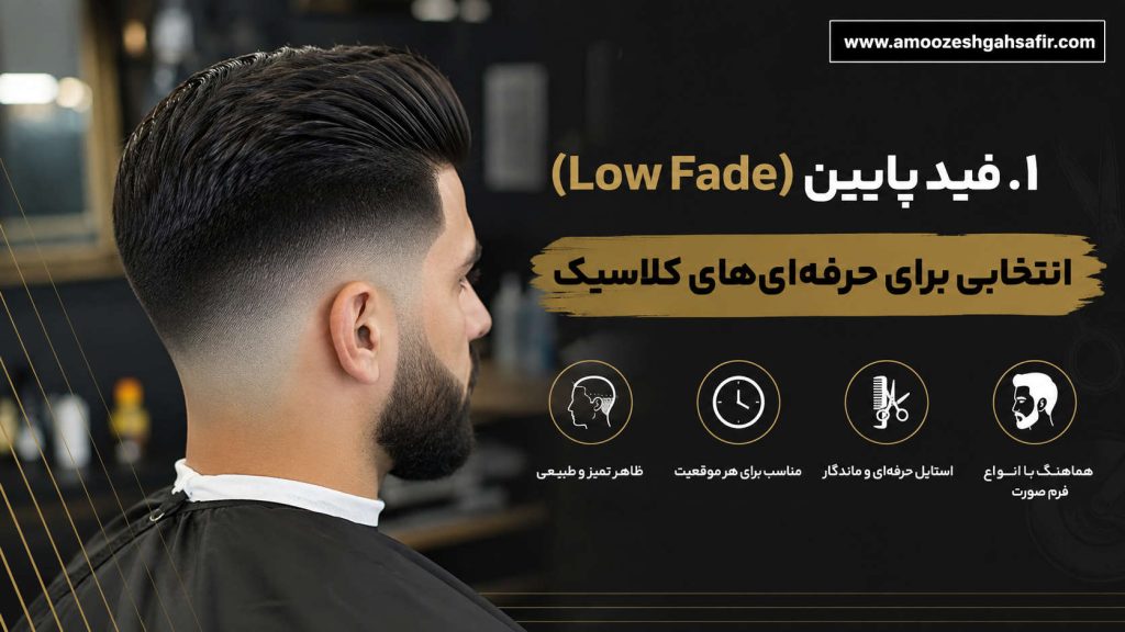 ۱. فید پایین (Low Fade)؛ انتخابی برای حرفهایهای کلاسیک
